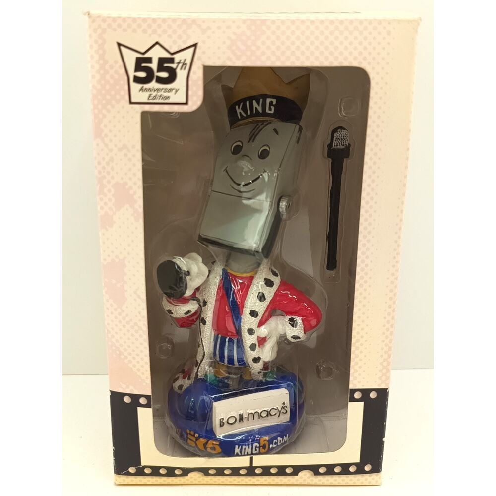 King 5 TV 55th Anniversary Bobblehead Mascot Figure Promo Collectible w/ Box